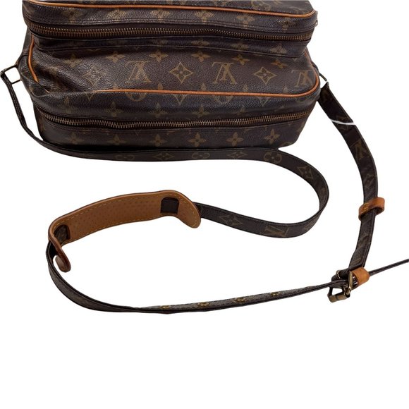 Authentic Louis Vuitton Shoulder Bag Nile Brown Monogram Used LV Handbag Vintage - Picture 3 of 14